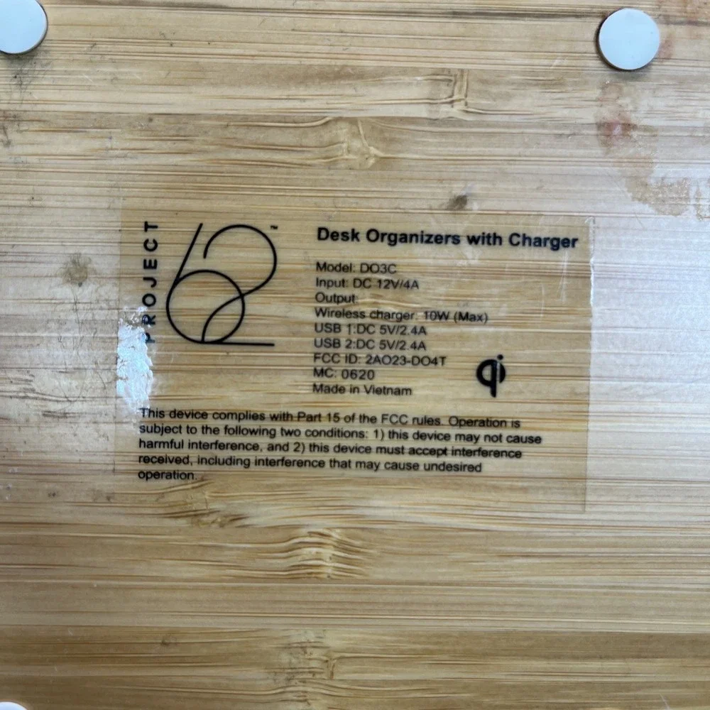 Project 62 Wireless Charging Desk Organizer Wood